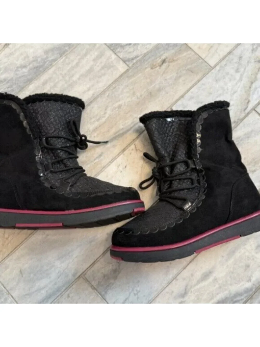 Land's End Girls Youth Size 3 Black Boots Retails $80